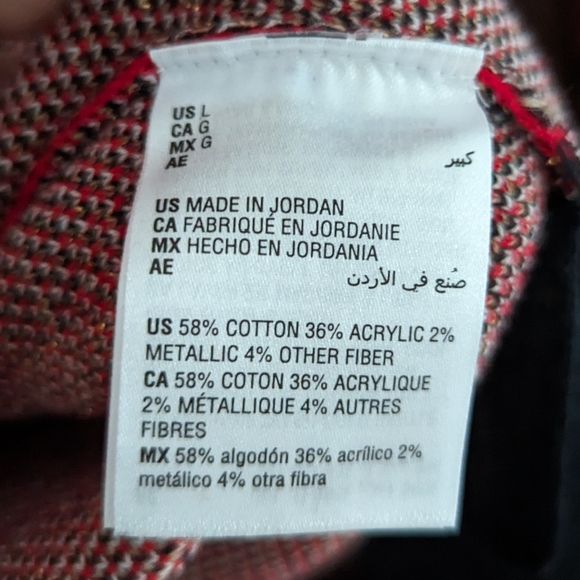 Charter Club Red Tartan Plaid Sweater Womens Large Holiday Crewneck Pullover - Picture 4 of 5